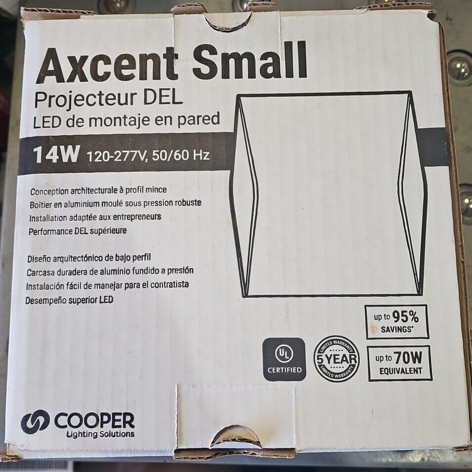 Cooper Lighting Solutions Axcent Small, LED Wall Pack Walkway Lite 14W. 120-277V