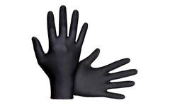 SAS Black 6 Mil Derma-Tuff Powder Free/Latex Free Textured Grip Nitrile Disposable Gloves Box of 120 Gloves