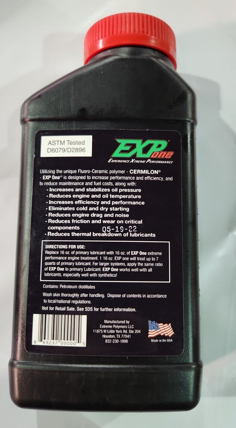 EXP One With CERMILON Fluoro-Ceramic polymer performance Engine Oil Additiive