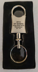 2012 NY Giants Super Bowl XLVI Commemorative Valet Key Chain Aluminum Engraved