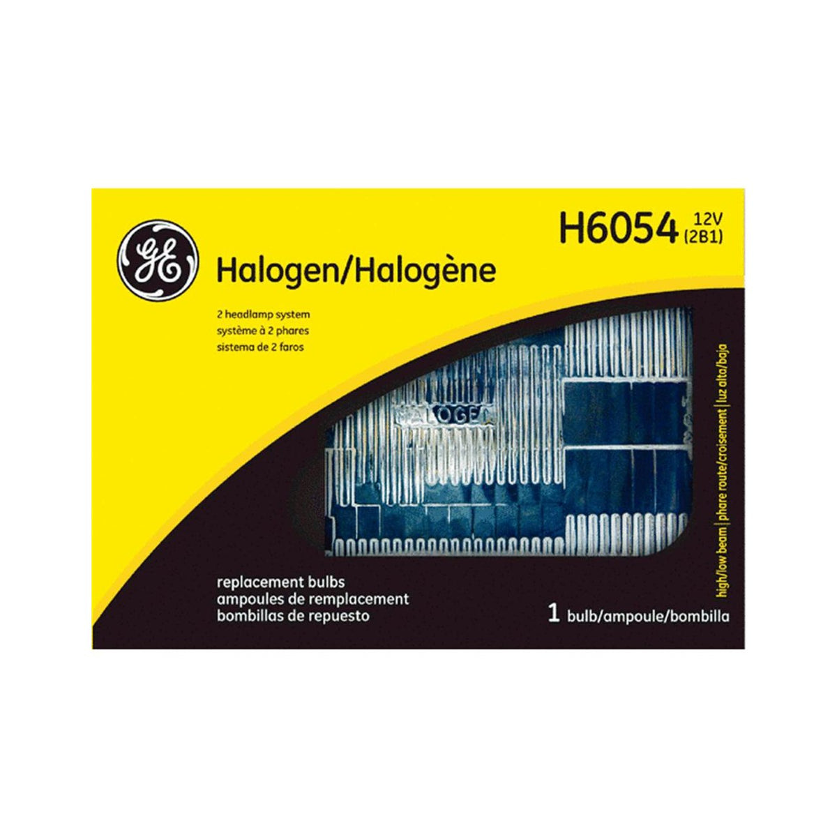 GE 18534 H6054 Automotive High/Low Beam Light Sealed Beam Halogen Headlight Bulb