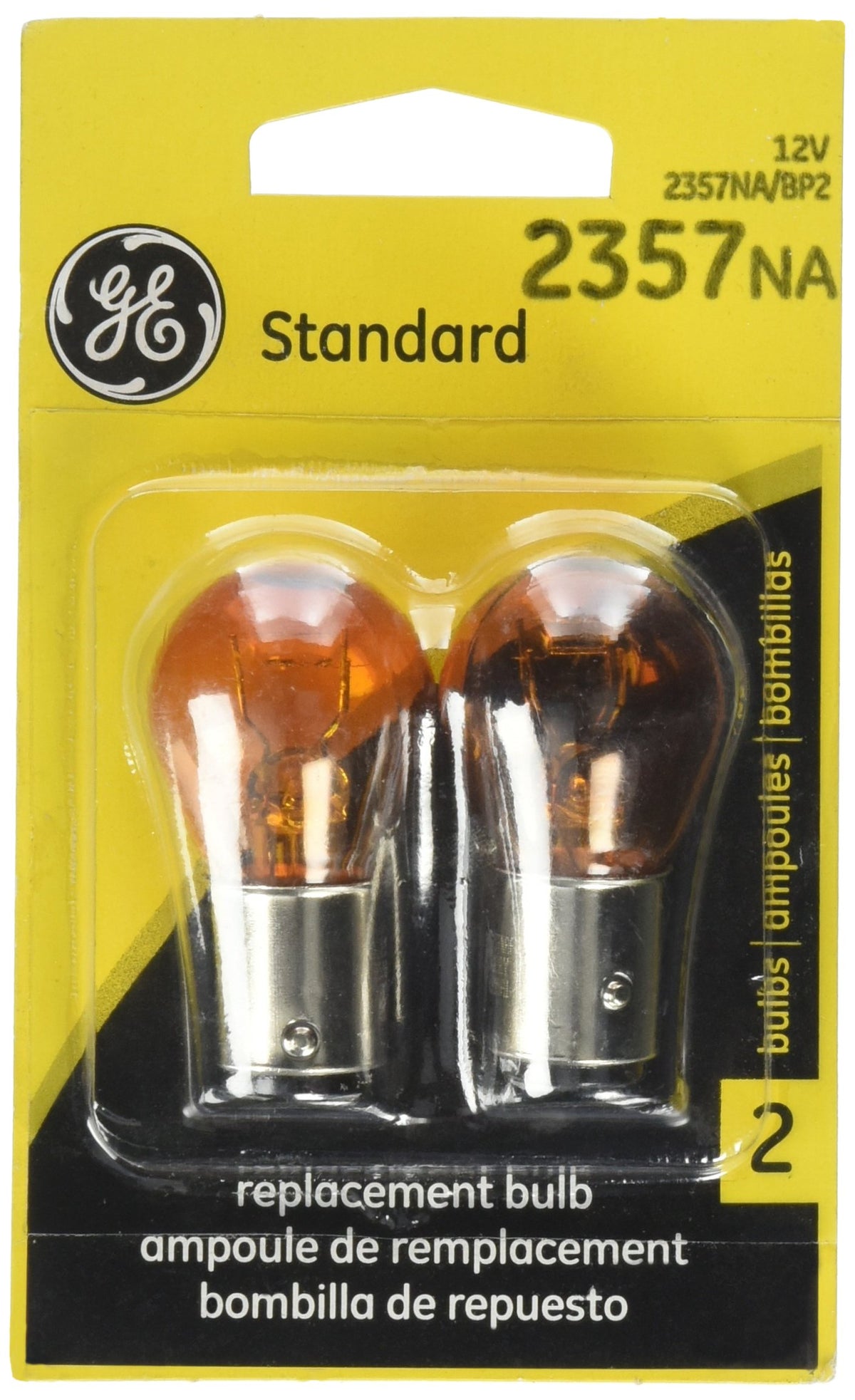 GE 2357NA Natural Amber Automotive Bulb Blister Pack 2 Bulbs